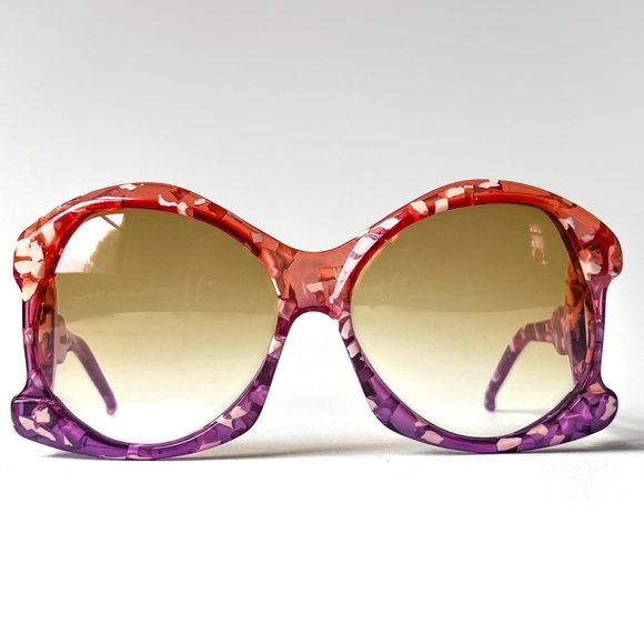 Vintage Sunglasses French 1960s Carita Paris France Oversized Butterfly Bug Eye - Picture 3 of 16